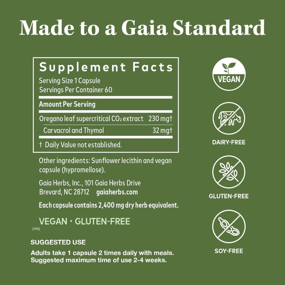 Gaia Herbs Oil of Oregano -60 Vegan Liquid Phyto-Capsules (30-Day Supply)