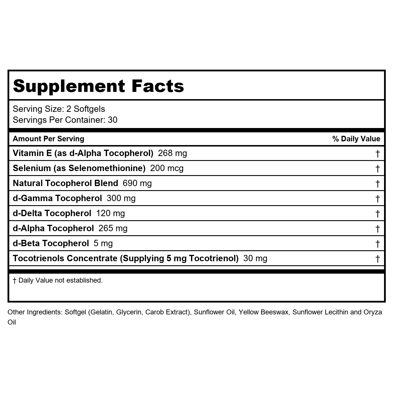 SOLARAY Bio E Gamma Plex | Vitamin E with Natural Tocopherol Blend for Healthy Antioxidant Support | 60 Softgels, 30 Serv