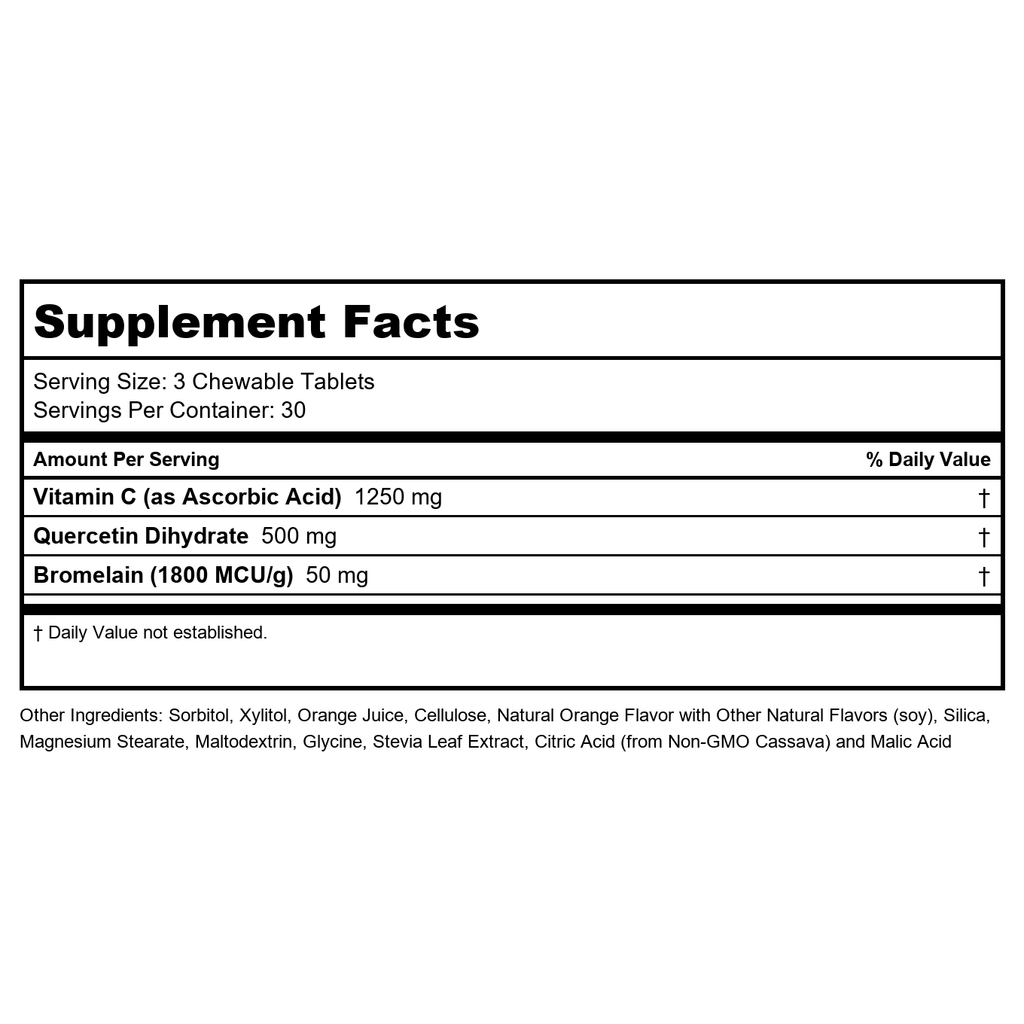 SOLARAY QBC Plex Chewables - Immune & Respiratory Health Support - 90 Chewable Tablets