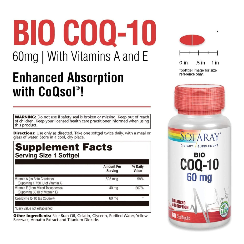 Solaray Bio CoQ-10 60 mg - 60 Softgels