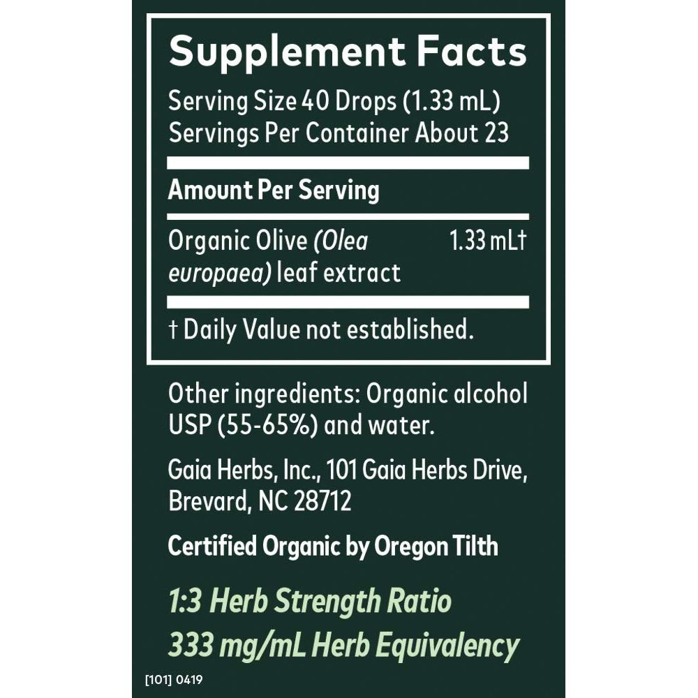 Gaia Herbs Olive Leaf 1 Fl Oz, Liquid Extract