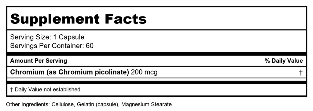 Nature's Way Chromium Picolinate 200mcg 60 Capsule