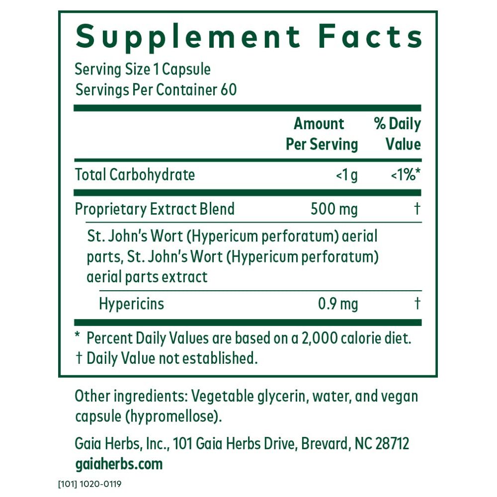 Gaia Herbs St. John's Wort, 60 Liquid-Filled Capsules, Professional Solutions