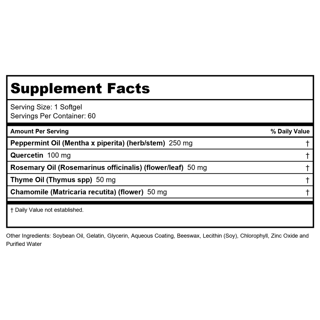 Solaray Peppermint Oil Enteric Coated w/Rosemary & Thyme Oil | Healthy, Soothing Digestion Support | 60 Softgels