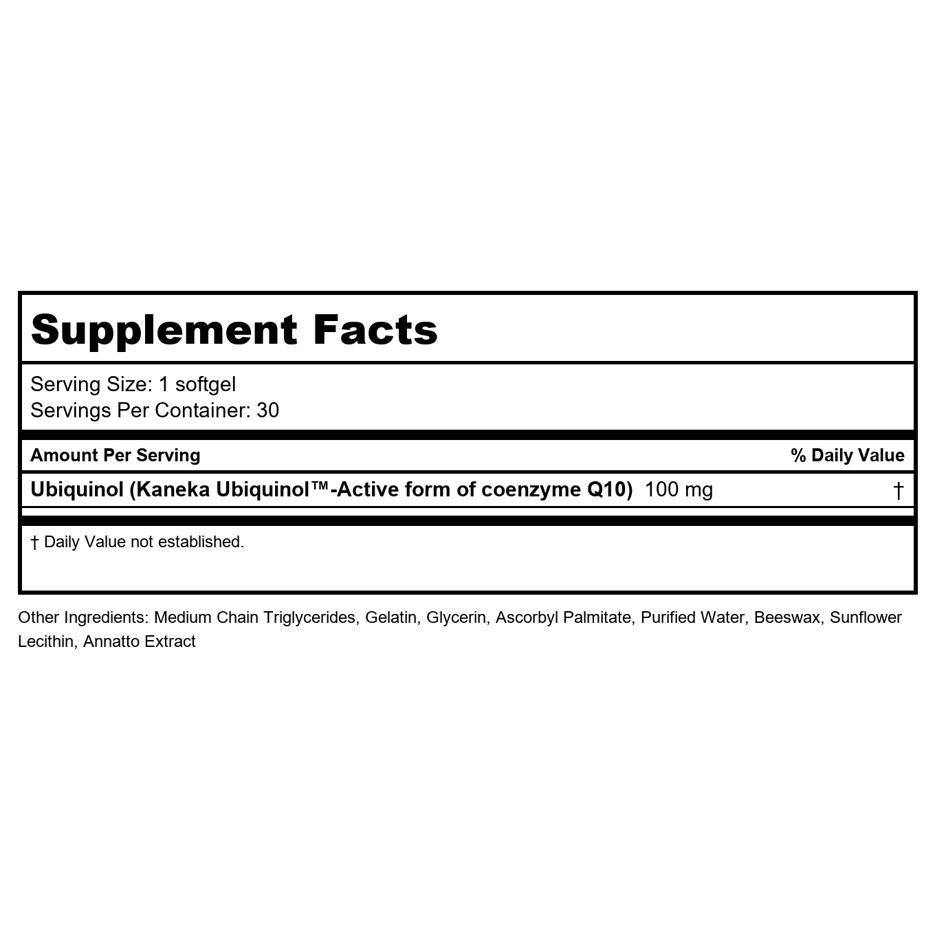 Davinci Labs Ubiquinol 100 mg 30 softgels