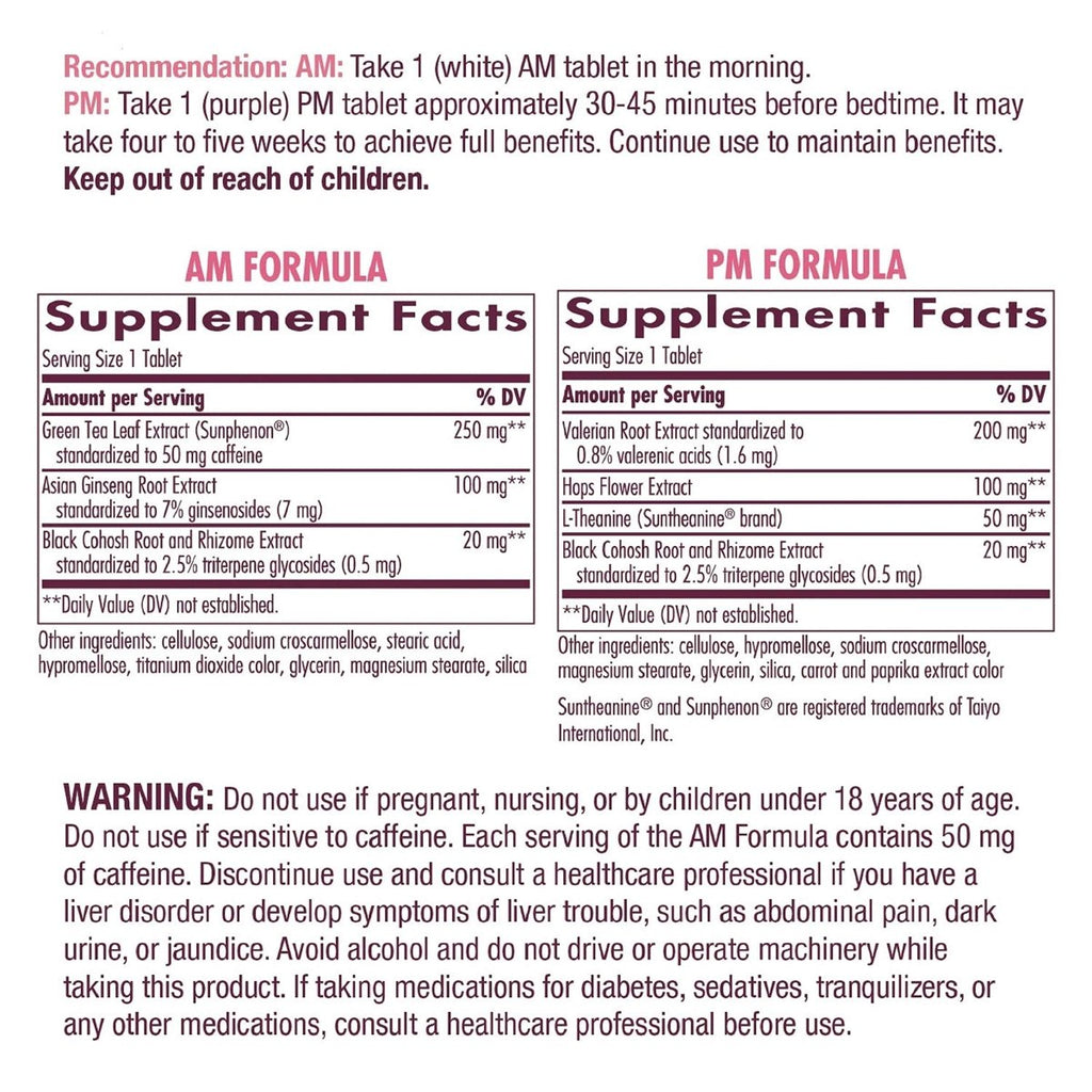 Nature's Way AM/PM Menopause Formula - Hormone Balance and Support - 60 Capsules