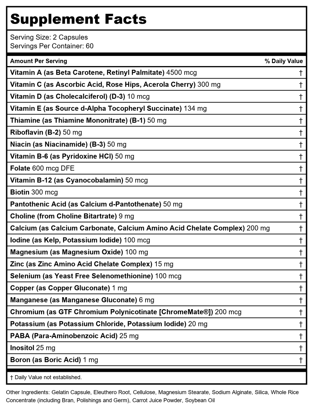 Solaray Twice Daily Multi Energy Multivitamin, Iron Free | Complete Multi for Immune and Energy Support | Non-GMO (60)
