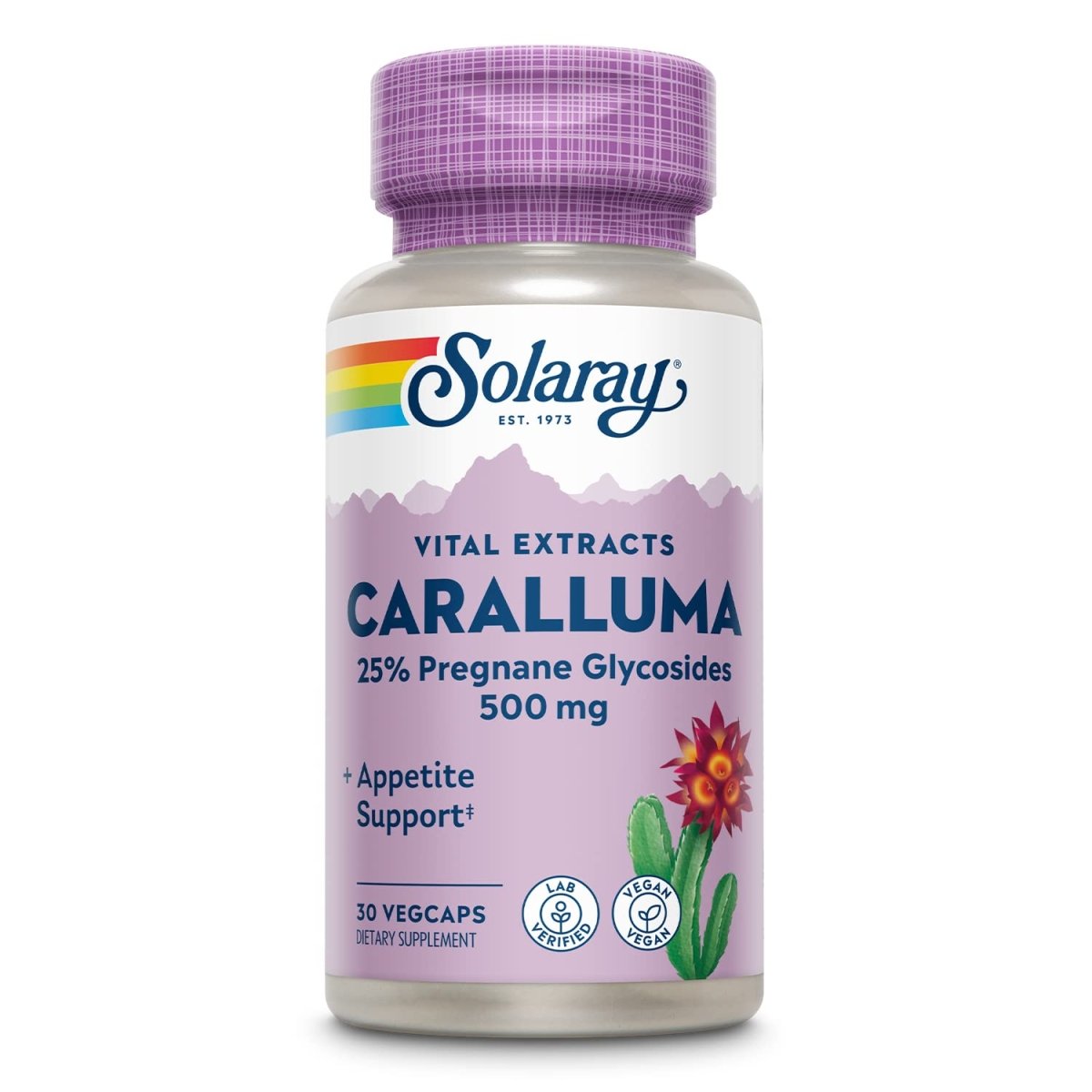 SOLARAY Guaranteed Potency Caralluma Aerial Extract, Veg Cap (Btl-Plastic) 500mg | 30ct