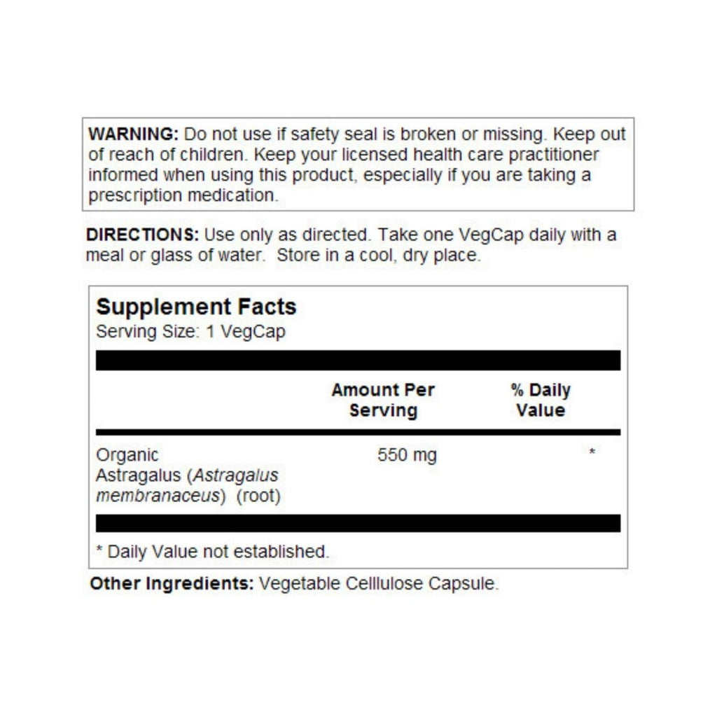 SOLARAY Astragalus Root 550mg | Healthy Immune Function & Stress Support | Adaptogen Herb | Non-GMO & Vegan | 100 VegCaps