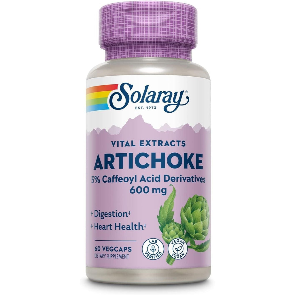 SOLARAY Artichoke Leaf Extract 600mg | Guaranteed Potency | Healthy Liver, Gall Bladder & Digestive Function Support | Lab Verified | 60 VegCaps