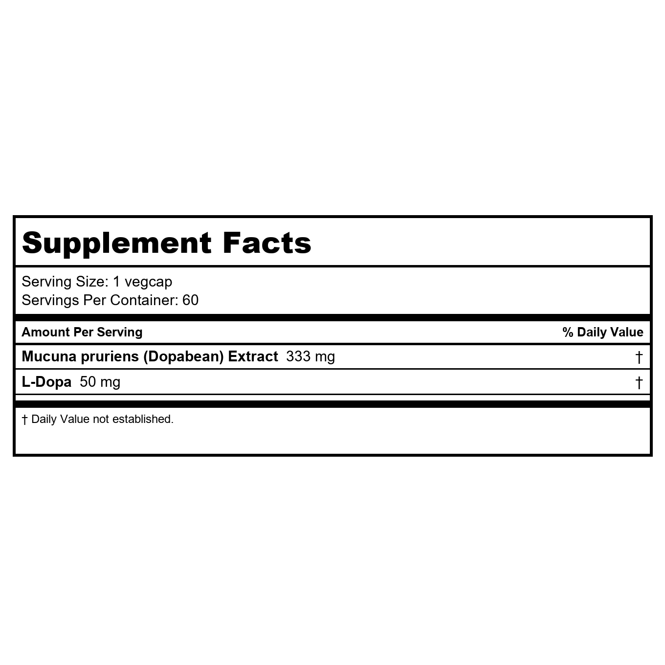 SOLARAY Dopabean, 333 mg | 60 Count