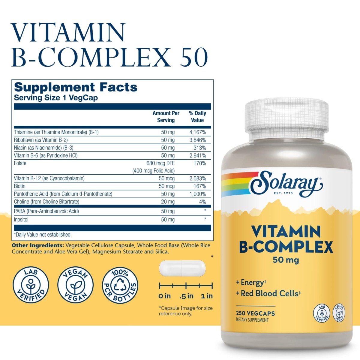 SOLARAY B-Complex 50-250 Capsules