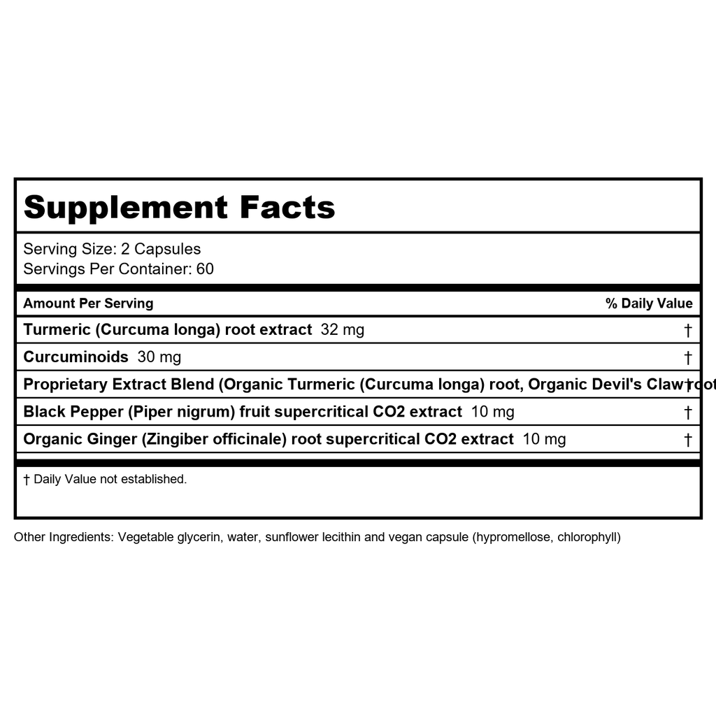 Gaia PRO Discomfort Relief (Turmeric Supreme® Joint) NF-kB Formula - 120 Vegan Liquid Phyto-Capsules (60 Servings)