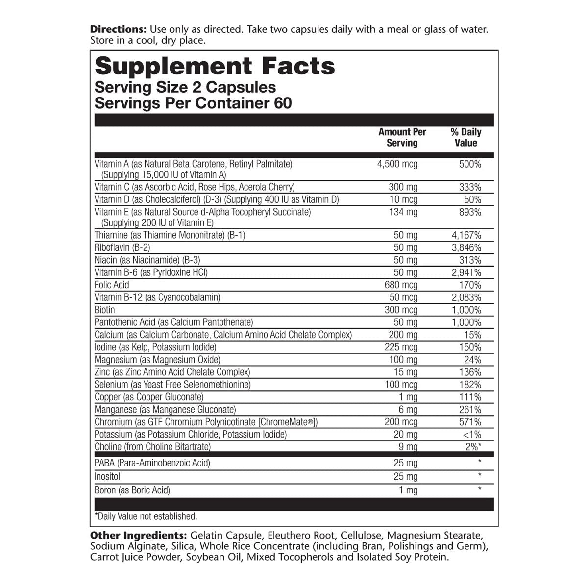 Solaray - Twice Daily (Iron Free), 120 Capsules 04745