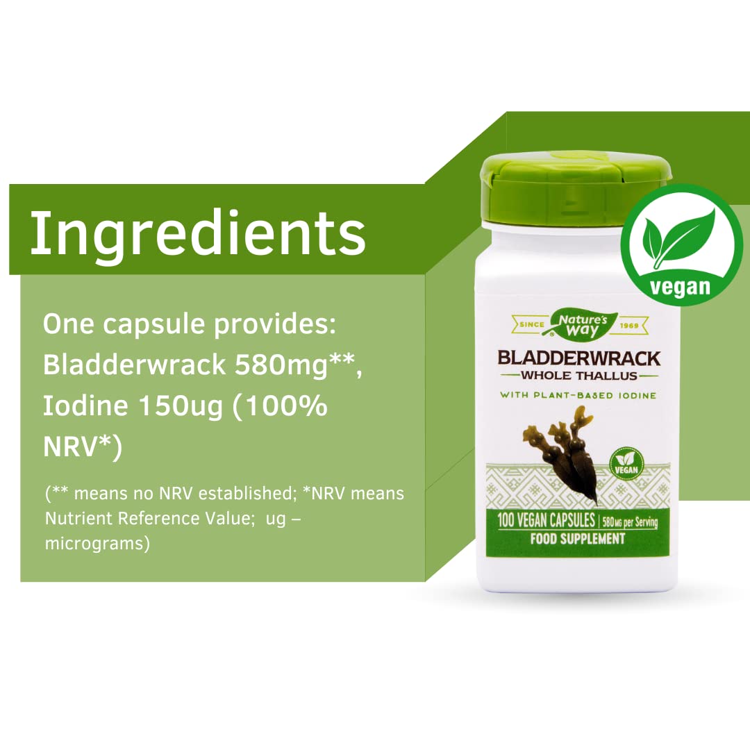 Nature's Way Bladderwrack - 100 Vegetarian Capsules