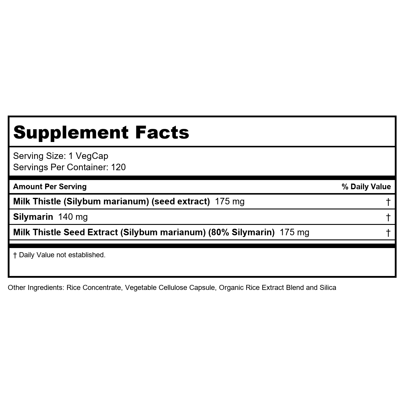 SOLARAY Milk Thistle Seed Extract 175mg Antioxidant Intended to Help Support a Normal, Healthy Liver Non-GMO & Vegan 120 VegCaps