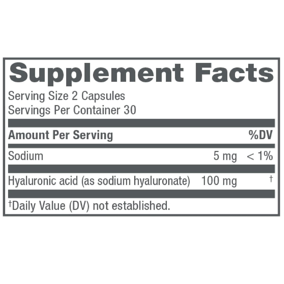 NeoCell Hyaluronic Acid Capsules, Essential Lubricant, Supports Tissue Hydration, Gluten Free, 60 Count, 1 Bottle