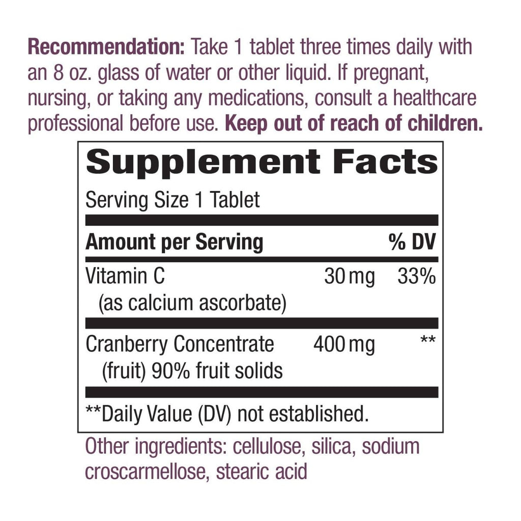 Nature's Way Premium Blend Cranberry 90% Fruit Solids 120 Count