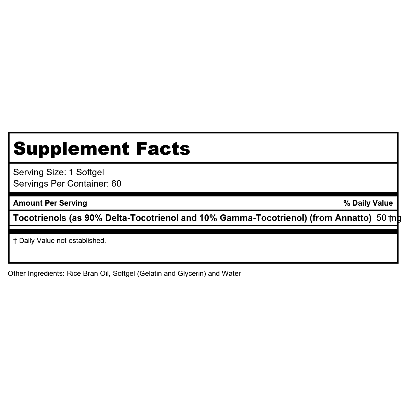 SOLARAY Vitamin E Tocotrienols 50mg | Healthy Brain Function Support | Soy Free | 50ct