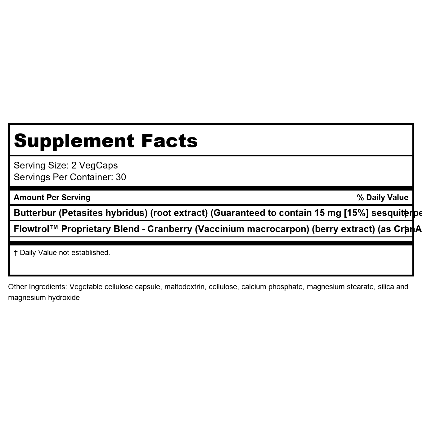 SOLARAY Continence w/Flowtrol, Veg Cap (Carton) | 60ct