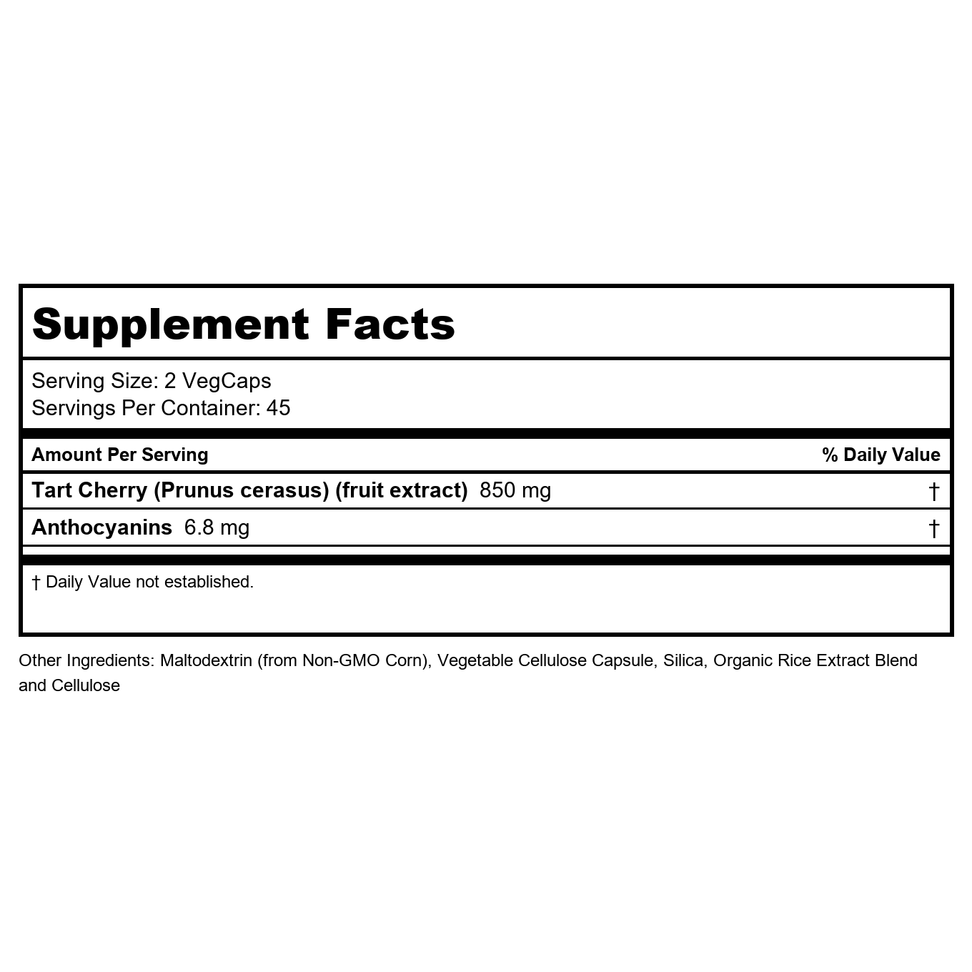 SOLARAY Tart Cherry Fruit Extract 425mg | Supports Healthy Uric Acid Levels w/Antioxidants & Anthocyanins | Non-GMO & Vegan | 90 VegCaps