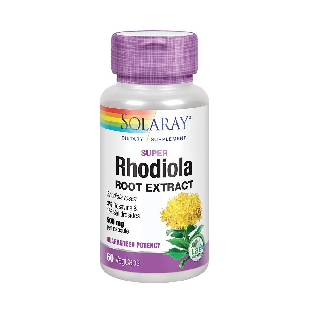 Solaray Super Rhodiola Root Extract 500 mg VCapsules, 60 Count