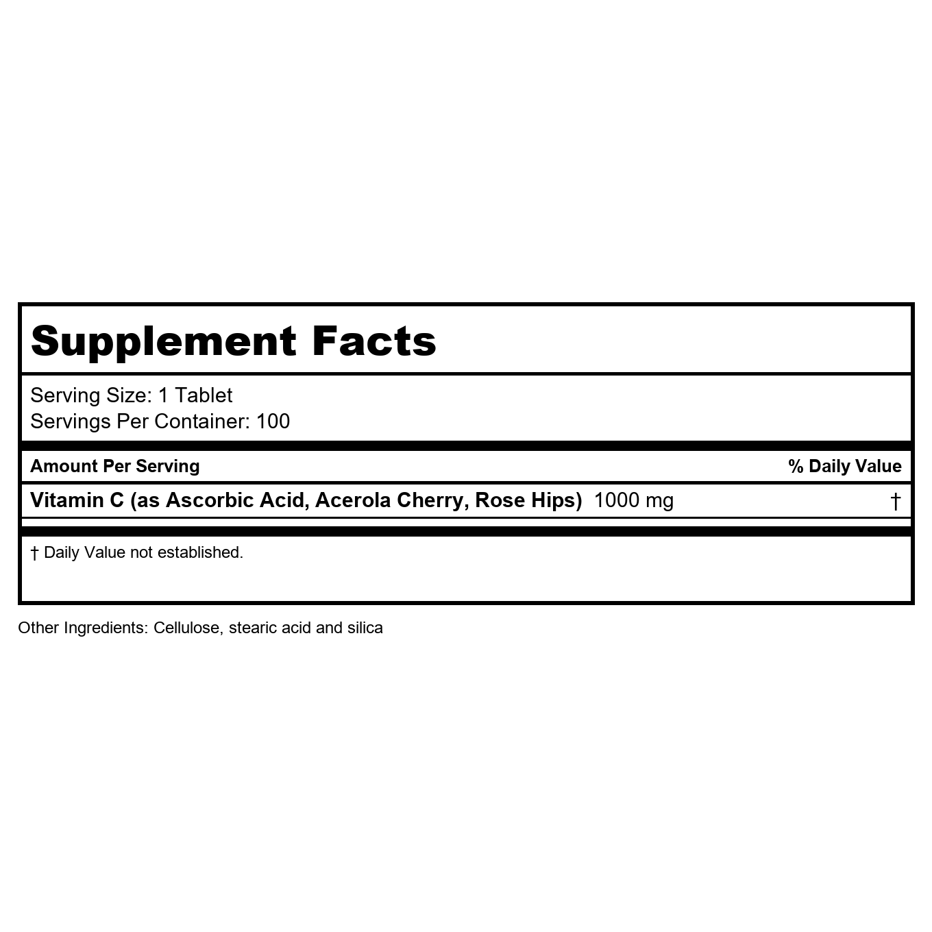 SOLARAY Vitamin C 1000 mg with Rose Hips & Acerola, Two-Stage Timed-Release, Long Lasting Immune Support, 100 Tablets