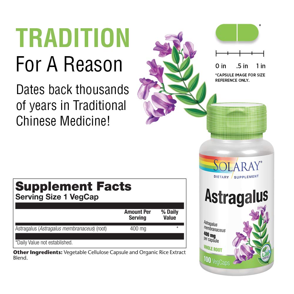 Solaray Astragalus Root 400mg - 100 VegCaps  00130