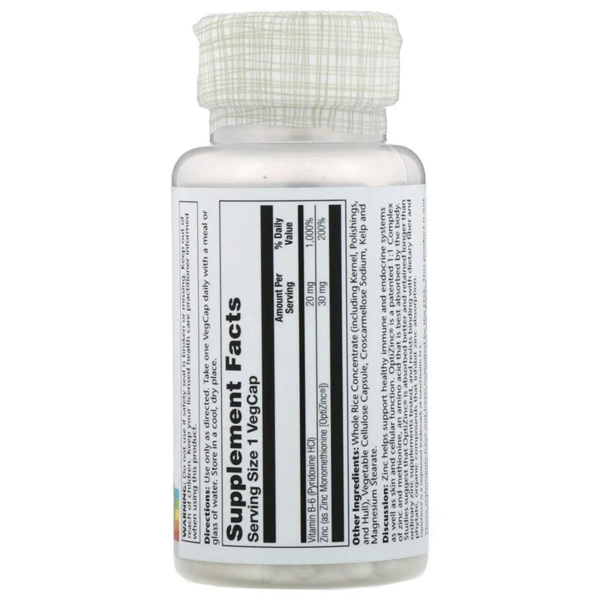 Solaray OptiZinc 30mg 60 VegCaps