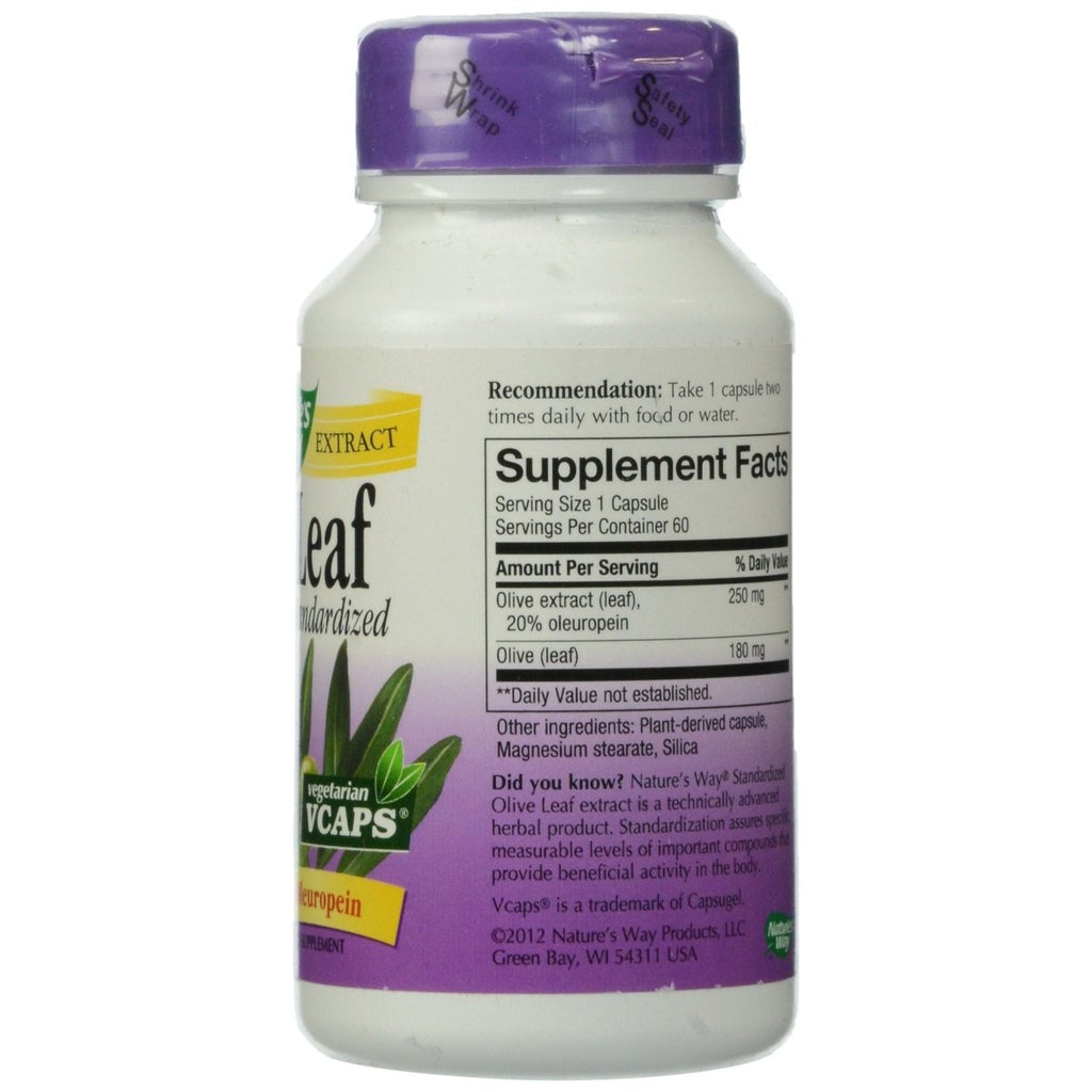 Nature's Way Olive Leaf 20% Oleuropein - 60 Vcaps