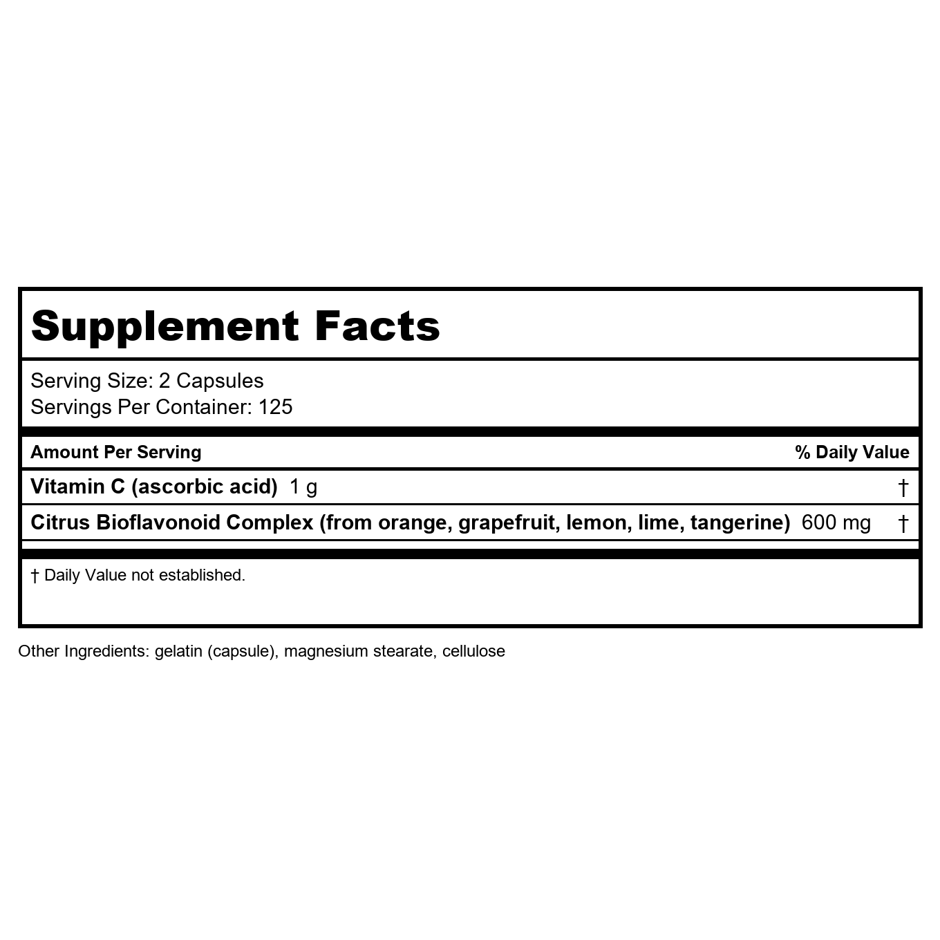Nature's Way Vitamin C 500 mg with Bioflavonoids; 1000 mg Vitamin C per Serving; 250 Capsules