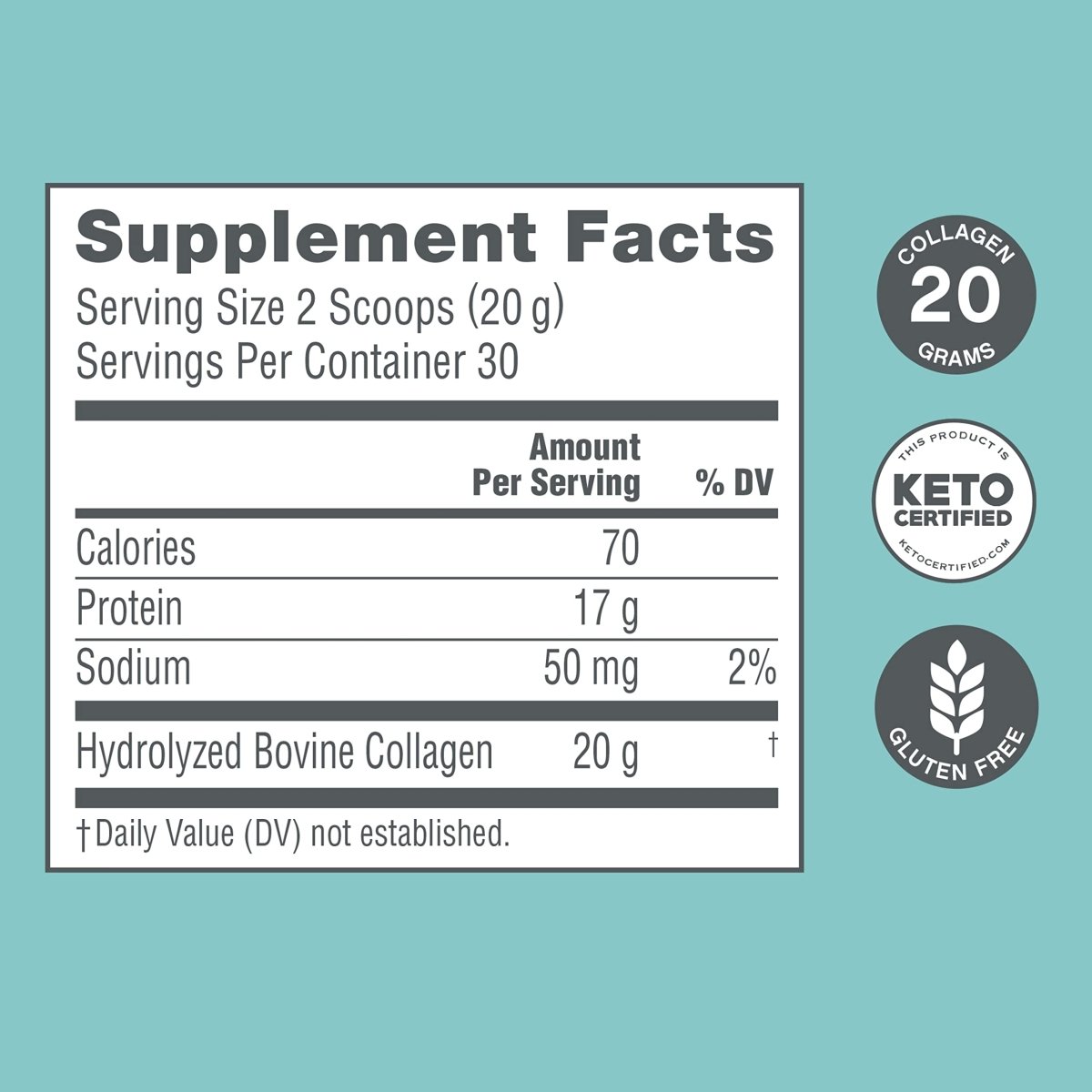 NeoCell Super Collagen Peptides, 20g Collagen Peptides per Serving, Gluten Free, Keto Friendly, Non-GMO, Grass Fed, Healthy Hair, Skin, Nails and Joints, Unflavored Powder, 21.2 oz., 1 Canister