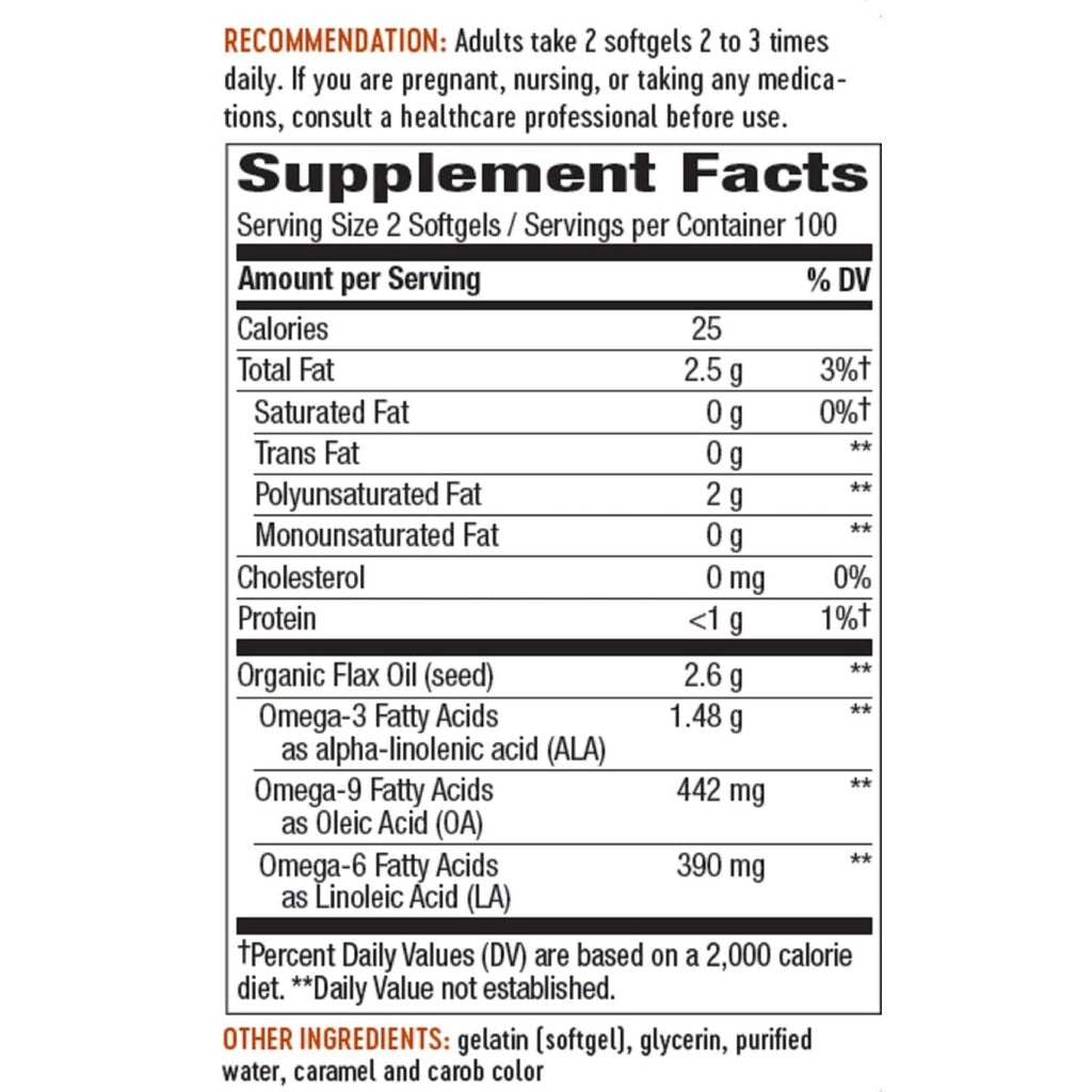 Nature's Way Flax Oil Max Strength® - Supports Heart Health - 200 Softgels