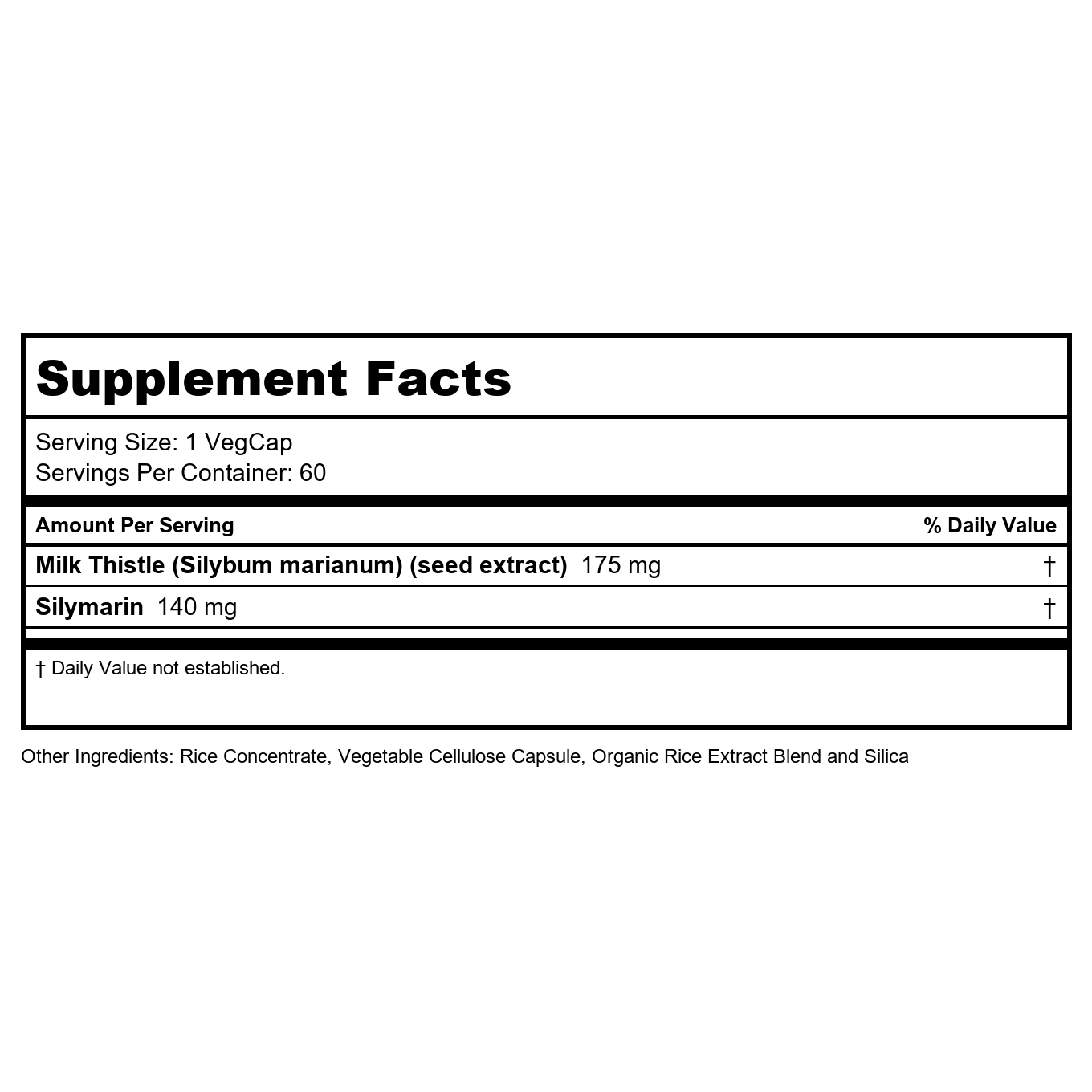 SOLARAY Milk Thistle Seed Extract 175mg Antioxidant Intended to Help Support a Normal, Healthy Liver Non-GMO & Vegan