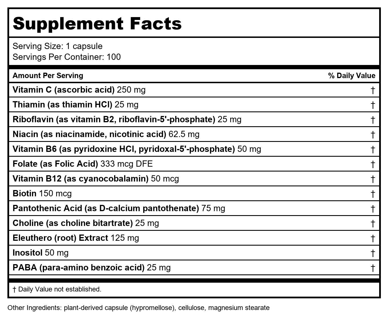 Nature's Way Premium Blend B-Stress Formula 100 vegan capsules
