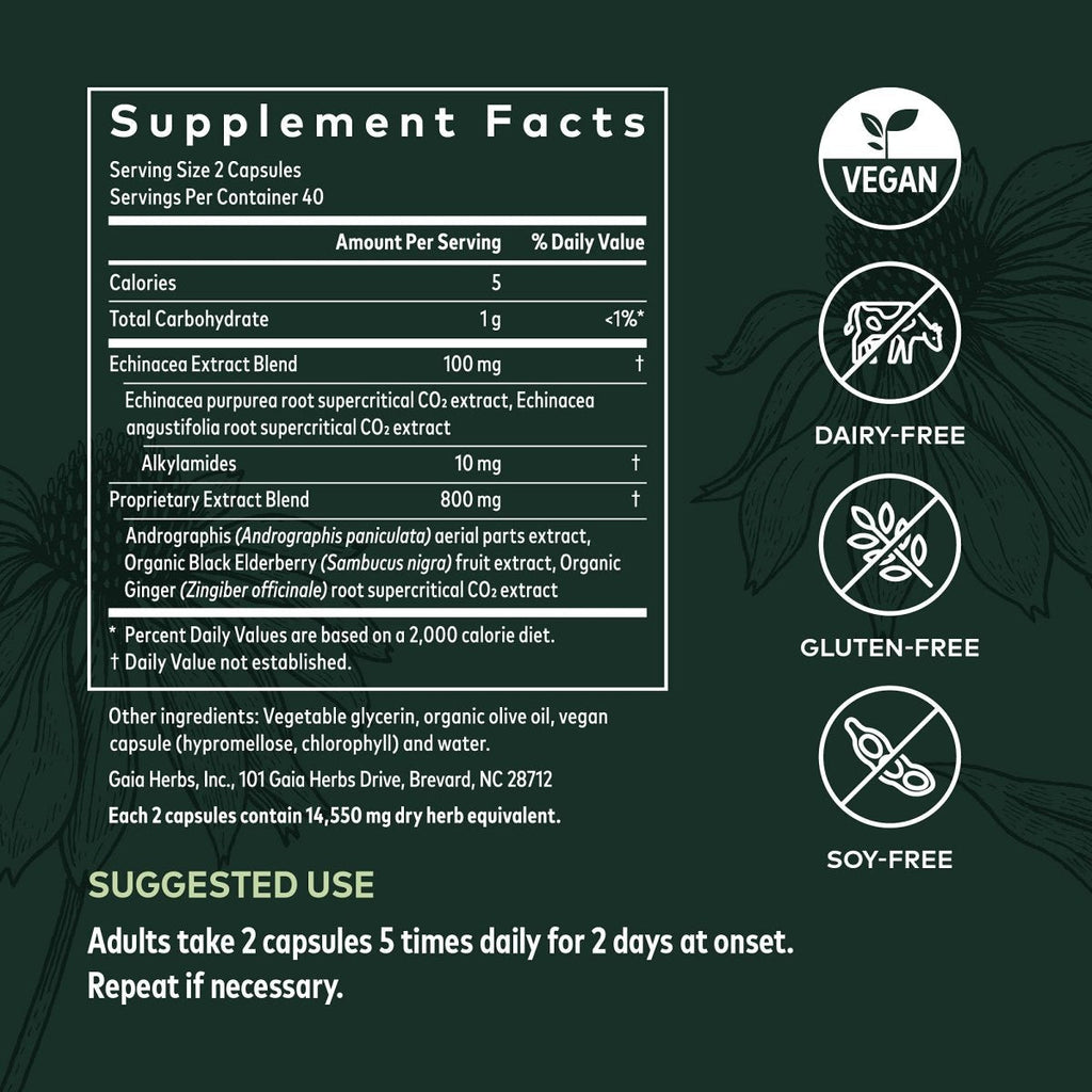 Gaia Herbs Quick Defense -  80 Vegan Liquid Phyto-Capsules (8-Day Supply)