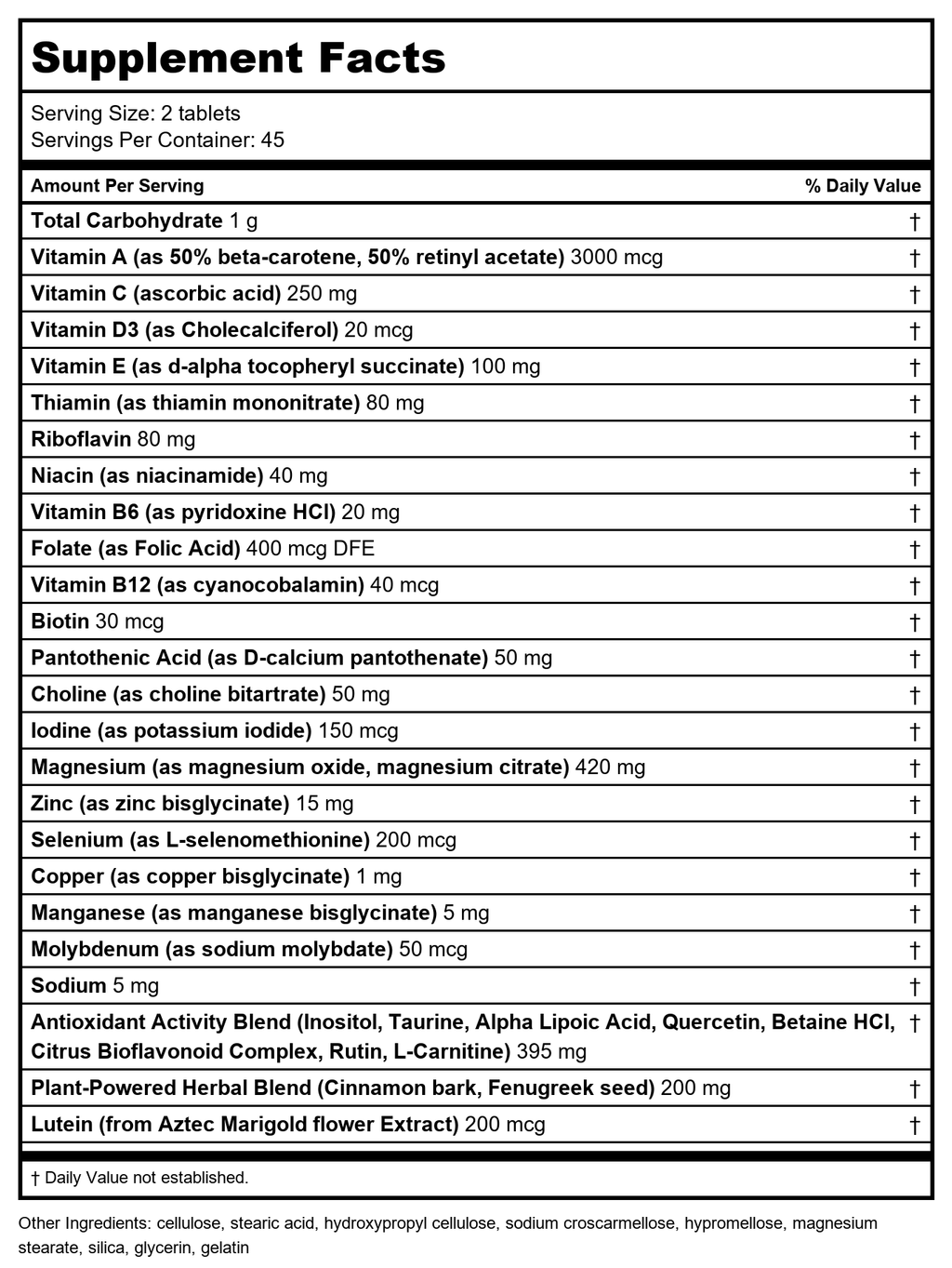 Nature's Way - Completia Diabetic Multivitamin, 90 Tablets