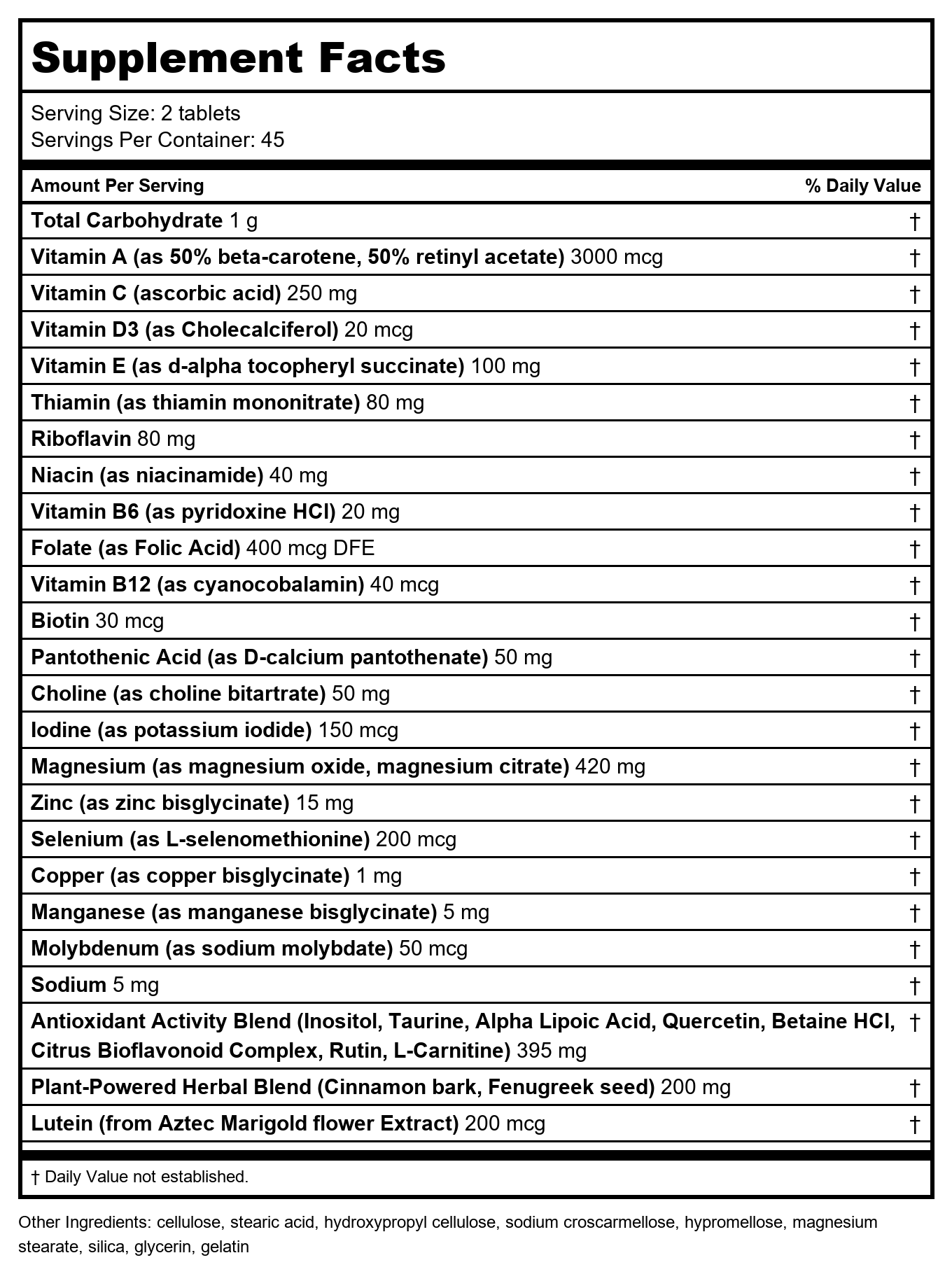 Nature's Way - Completia Diabetic Multivitamin, 90 Tablets