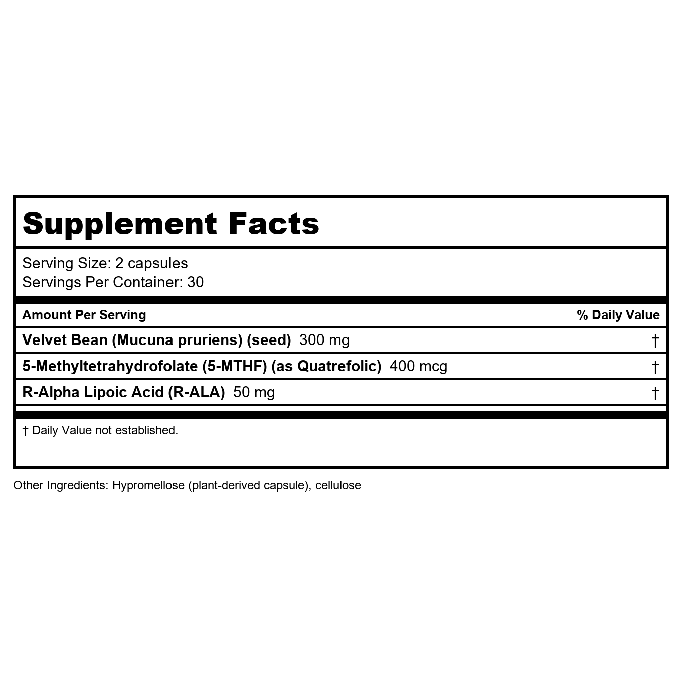 Nutra BioGenesis - Dopa Factors - Velvet Bean, 5-MTHF and R-ALA to Support Healthy Stress Response and Neurotransmitter Balance - 60 Capsules