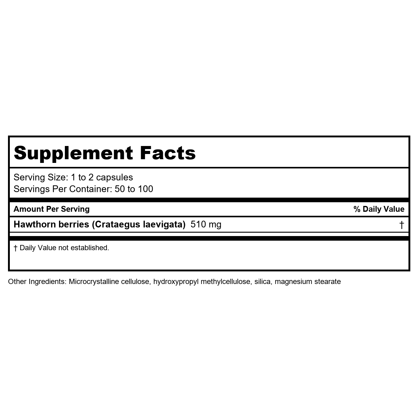 Nature's Way Hawthorn Berries, Cardiovascular Health, 100 Vegetarian Capsules