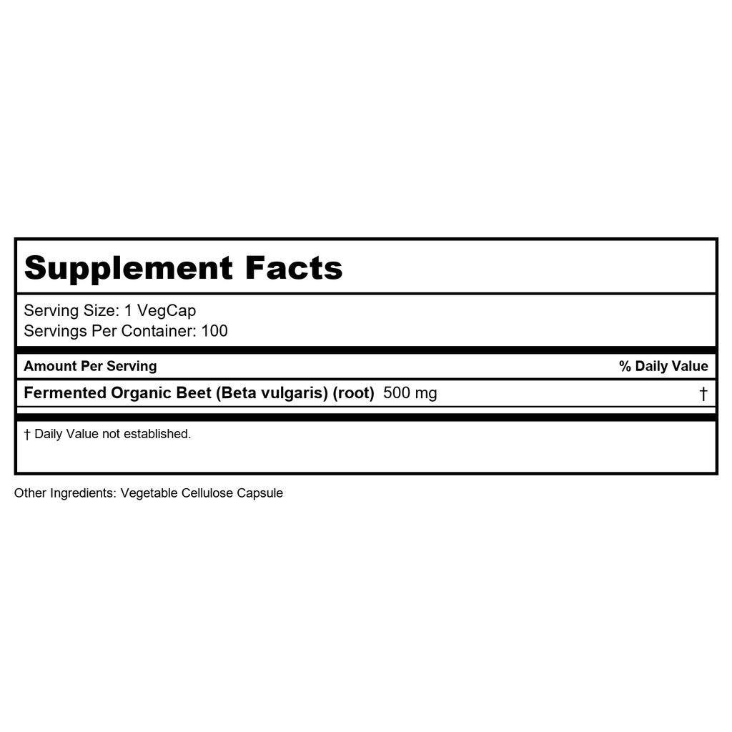 Solaray Organically Grown Fermented Beet Root Root Organic, Veg Cap (Btl-Plastic) 500mg 100ct