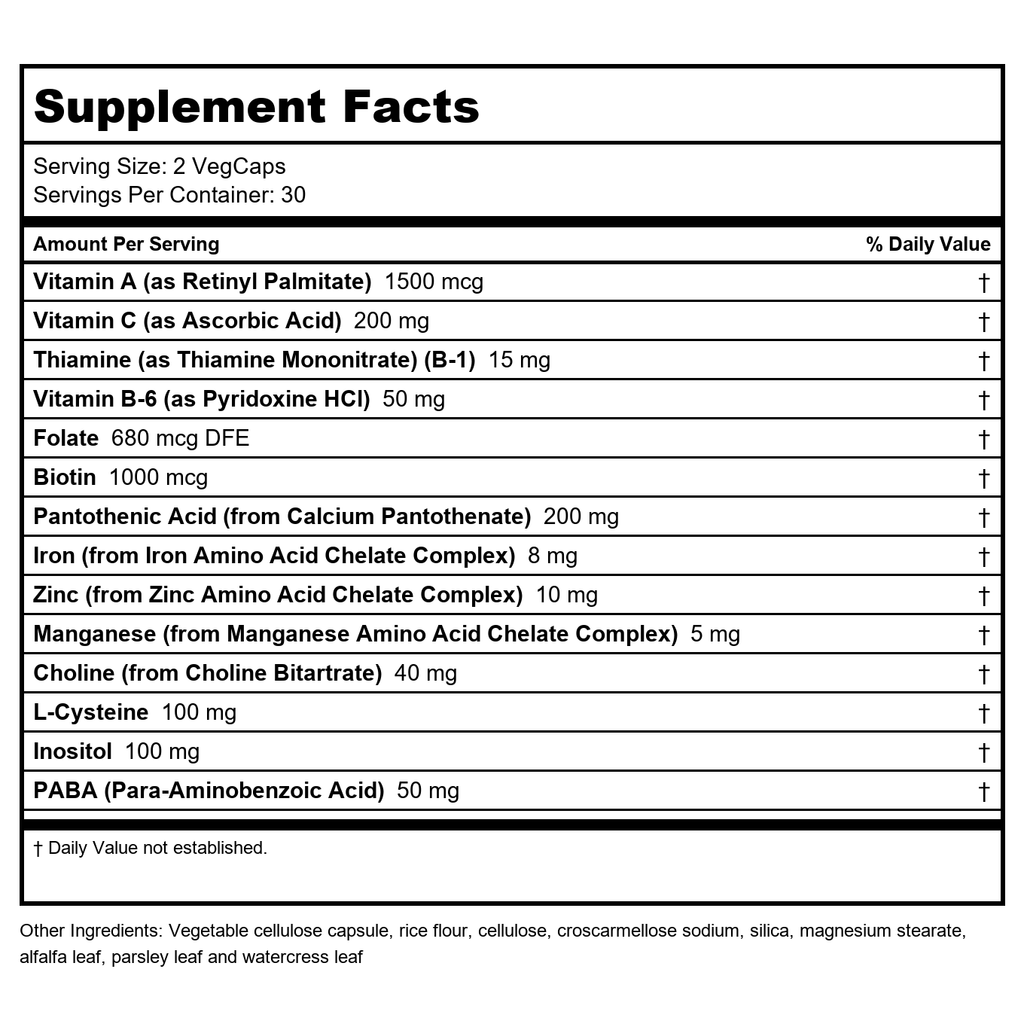 Solaray Hair Nutrients, Veg Cap (Btl-Plastic) | 60ct