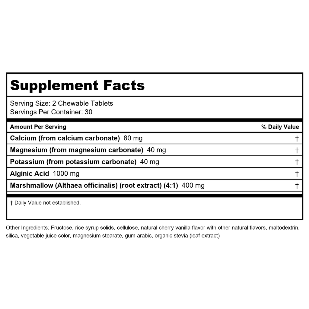 Nutra BioGenesis - EsophaSoothe Chewable Tablets - Cherry Vanilla Flavor, Gluten Free - 60 Chewable Tablets
