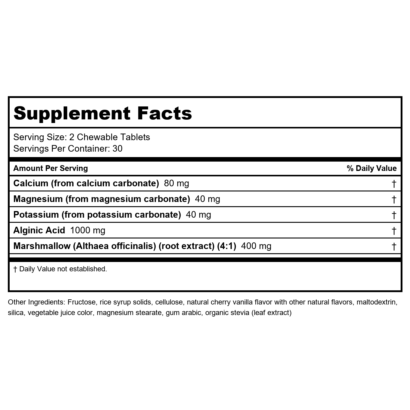 Nutra BioGenesis - EsophaSoothe Chewable Tablets - Cherry Vanilla Flavor, Gluten Free - 60 Chewable Tablets