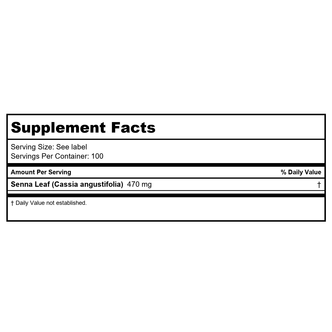 SOLARAY Senna Leaf, Veg Cap (Btl-Plastic) 470mg | 100ct