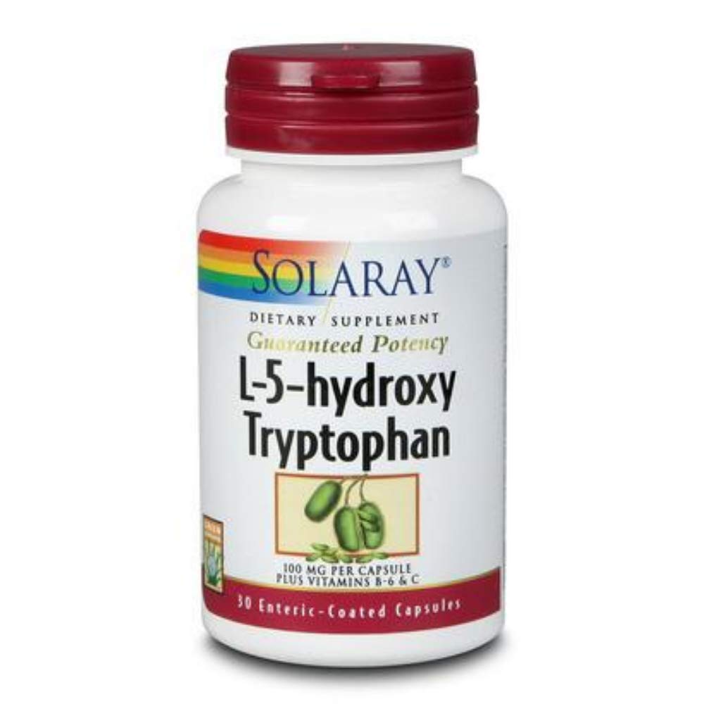 SOLARAY L-5-HTP w/ B6 & C, Veg Cap (Btl-Plastic) | 100mg 30ct