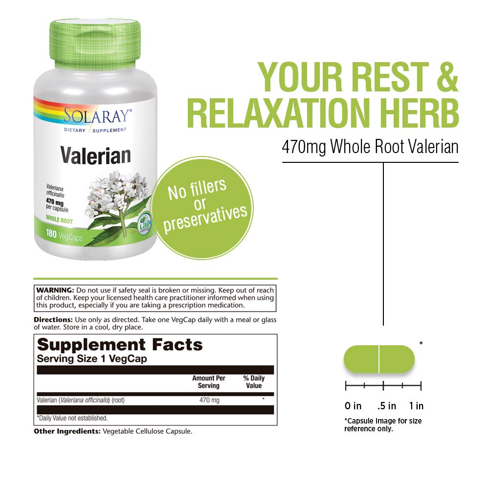 SOLARAY Valerian 470mg | Relaxation Support (180 CT)
