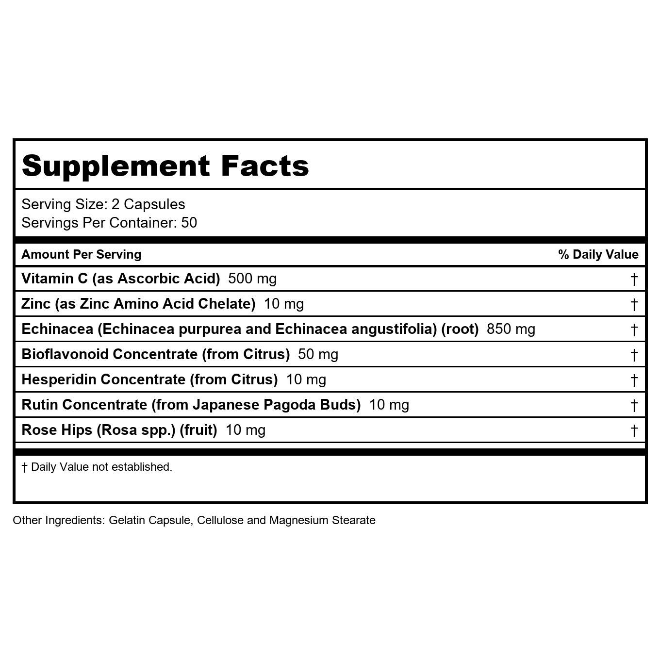 Solaray - Echinacea W/C &, 425 mg, 100 capsules