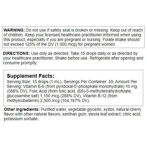 Nutra BioGenesis Methyl Factors - B12 and Methyl Folate for Brain and Cardiovascular Health - Berry Flavor, 2 Ounce