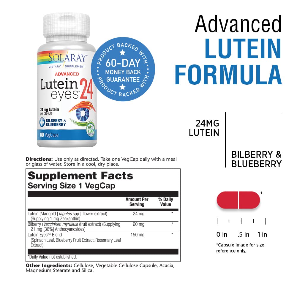 Lutein Eyes Advanced 60 Caps 24 mg By Solaray